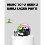 Ritim Hassasiyetli Bluetooth Hoparlörlü Disko Işığı Döner Led Efektli Mir21821323