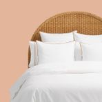 Ritmo Home Basic Sade Tarçın Biyeli Otel Serisi Çift Kişilik Nevresim Takımı - Beyaz - 200 x 220 cm
