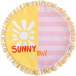 Ritmo Home Fırfırlı, Yuvarlak, Güneşli, Desenli, Baskılı, Renkli, Çizgili Amerikan Servis 40CM Çap (1 Adet) - 40 cm - Sarı