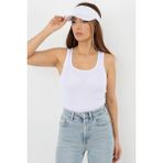 Ritnice Kadın Cotton Premium Doku Beyaz Pamuklu Basic Fitilli Atlet