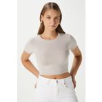 Ritnice Kadın Deal Lux Touch Yumuşak Doku Crop Bej Bluz