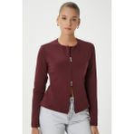 Ritnice Kadın Dean Premium Çift Taraf Fermuarlı Bordo Bluz