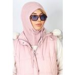 Ritnice Kadın İpli Pembe Balaclava Triko Bere / Başlık