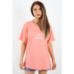 Ritnice Kadın Just Be Geniş Kesim %100 Pamuk Somon T-Shirt