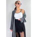Ritnice Kadın Kontrast Triko Atlet - Standart - Beyaz - Siyah