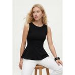 Ritnice Kadın Newly Peplum Sıfır Kol Siyah Bluz