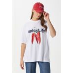 Ritnice Kadın Spicy Biber Desenli Oversize T-Shirt