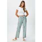 Ritnice Kadın Teddi Ultra Yumuşak Cepli Mint Penguen Desen Yılbaşı Pijama Altı