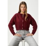 Ritnice Kadın Tilia Crop Bordo Örgü Hırka