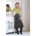 Ritnice Kadın Yeşil Leopar Midi Saten Etek - Karışık