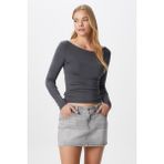 Ritnice Kayık Yaka Uzun Kollu Antrasit Soft Top / Bluz - XL