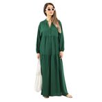Ritnice Prive Kadın Base%100 Viskon Zümrüt Yeşili Maksi Boy Yazlık Elbise S/M