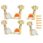 RiToEasysports 6 parça gitar ayar mandalı, 3 sol ve 3 sağ gitar makinesi başlıkları tam kapalı elektrikle ayarlanmış hızlı ve doğru gitar aksesuarları için kilitleme akort cihazı (altın)