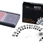 Ritz 2-Decks Poker Boyutu %100 Plastik Oyun Kartları Seti Plastik Kutuda Büyük İndeks, Su Geçirmez