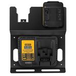 Riuog DeWalt 20V Pil ve DCB115 Şarj için Duvar Montaj Braketi, Metal Siyah Sağlam 2 Pil Tutucu ve Alet Odası ve Garaj için Şarj Tutucu