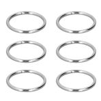 Riuulity Metal Yüzükler Çanta Parlak Aksesuarlar Açılış Elbise Tokası Renk Asılı Halka Malzemeleri Halka Toka Zarif Doku 50 Adet (32x3.5mm gümüş dikişli demir yüzük)