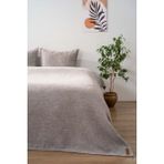 Riva İstanbul Aya Peluş Gri Çift Kişilik Jakarlı Deluxe Uyku Seti 3 Parça Yatak Örtüsü Seti - 220 x 240 cm