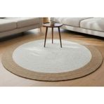 Riva Yuvarlak Model Halı, Krem Natural, 100 Cm