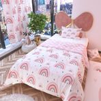 Rivaİstanbul Pastel Gökkuşağı Çift Taraflı Çocuk Nevresim Takımı Polycotton