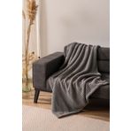 rivaistanbul Wellsoft Tek Kişilik Kareli Battaniye - Peluş Tv Battaniyesi 100x170 cm Gri