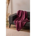 Rivaİstanbul Wellsoft Tek Kişilik Kareli Battaniye - Peluş Tv Battaniyesi 100x170 Cm Gül Kurusu Mor