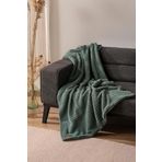 rivaistanbul Wellsoft Tek Kişilik Kareli Battaniye - Peluş Tv Battaniyesi 100x170 cm Yeşil