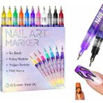 Rivano Nail Art 12 Lİ Kalem Seti. Su Bazlı Hızlı Kuruyan,çocuklar ve Yetişkinler Için Kolay Tırnak Boyama - Renkli