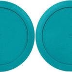 rivel Klareware 4 Fincan Turkuaz Yuvarlak Plastik Gıda Saklama Yedek Kapak Klareware Anchor Hocking ve Pyrex Cam Kaseler için (Kap Dahil Değildir) (2 Paket)