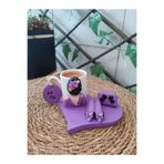 RivelCandle Mor Aşk El Yapımı Kahve Seti - Porselen Fincan 90ml Mor Hediyelik Dekoratif Türk Kahvesi Sunumu El Yapımı 1 Kişilik Set