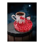 RivelCandle Porselen Fincan, 90 ml, Çok Renkli, Hediyelik, Dekoratif, Hello Kitt* Tasarımlı, Türk Kahvesi Sunumu