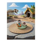 RivelCandle Porselen Fincan, 90 ml, Çok Renkli, Hediyelik, Dekoratif, Taş Devri Fr*d Çakmaktaş Temalı, Türk Kahvesi Sunumu
