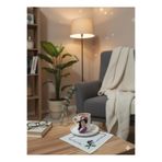 RivelCandle Porselen Fincan 90ml Mor Hediyelik Dekoratif Türk Kahvesi Sunumu Etamin İşlemeli Peçete Dahil