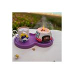 RivelCandle Reçine Fincan, 90 ml, Mor, Hediyelik, Dekoratif, Şirine Temalı, Türk Kahvesi Sunumu, Kokulu Mum Dahil