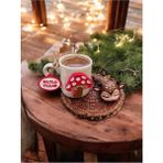 Rivelcandle Sınırlı Üretim Sevimli Geyik ve Mantar Figürlü Türk Kahvesi Fincan Seti - Yılbaşı - 90 ml