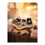RivelCandleAltın Detaylı Lüks Tabak ve Porselen Fincan, Lokumluk, Aksesuarlar, 90 ml, Çok Renkli, Hediyelik, Dekoratif, Kadın Figürlü, Türk Kahvesi Sunumu