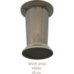 River Ayak, Plastik Mobilya Ayağı, 10 Cm, Vidalar Dahil, Krom - 10 cm