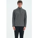 River Koyu Gri Dik Yaka Erkek Polar Sweatshirt - 88310
