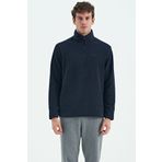 River Lacivert Dik Yaka Erkek Polar Sweatshirt - 88310