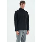 River Siyah Dik Yaka Erkek Polar Sweatshirt - 88310