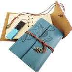 River World Anahtarlık ve Deri Defter Kutusu Ahşap Set Rengi Mavi - Renkli - 1