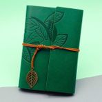 River World Deri Defter Deseni Yeşil Yaprak - Renkli - 1