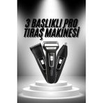 Rivera Tech Rvrhb 3'lü Set Saç Sakal Kesme Traş Makinesi Burun Kılı Alma Tıraş Makinesi - 1