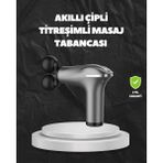 Rivera Tech Rvrhb 4 Başlıklı Şarjlı Masaj Tabancası Bel Sırt Boyun Bacak Kas Rahatlatıcı - 000-Siyah