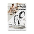 Rivera Tech Rvrhb Inox Paslanmaz Çelik Kaşık & Kepçe Altlığı Seti (2 Adet Büyük-Küçük Boy) 723141 - 1 lt