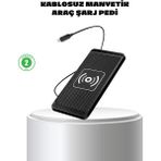 Rivera Tech Rvrhb Manyetik Kablosuz Şarj Pedi 15W Hızlı Şarj Kaymaz Silikon Qi Destekli - 20W GaN Black