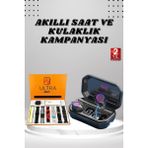 Rivera Tech Rvrhb Yeni Nesil Akıllı Saat ve Bluetooth Kulaklık Kampanyası Dijital Göstergeli Powerbankli - 35 - 48 mm - 1 - 01P-Pembe