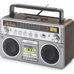 Rivera Tech Rvrstr4 Bluetooth Nostaljik Fm Radyo USB Tf Aux Taşınabilir Hoparlör - Gri FX2508B - Renkli