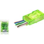 Rivera Tech Rvrstr4 Cat6 Ez RJ45 Konnektör - 100 Adet Yeşil / Ekonomik Poşet Paket ND2409