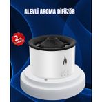 Rivera Tech Rvrtch 3D Alev Işıklı Aromaterapi Makinesi – 360 ml Su Kapasiteli Sessiz Difüzör - Çok Renkli - 1