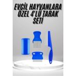 Rivera Tech Rvrtch 4'lü Bit Evcil Hayvan Tarak Seti Kedi Köpek Bit Tarak Seti Pire Tarağı - Ahşap